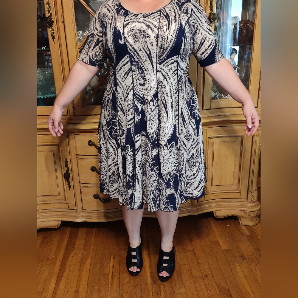 Sami & Jo blue Paisley Dress 2X